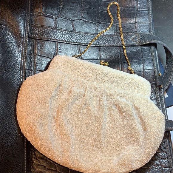 LA REGALE VINTAGE IVORY EVENING BAG PURSE CLASP - Picture 2 of 8